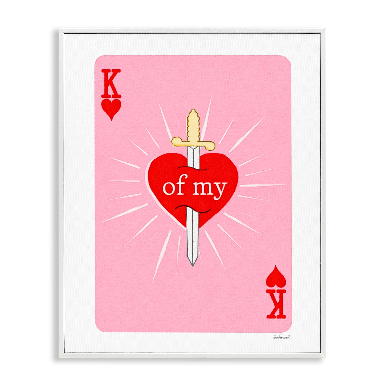 Stupell Industries King Of My Heart Sword Framed Giclee, design by Amanda Greenwood